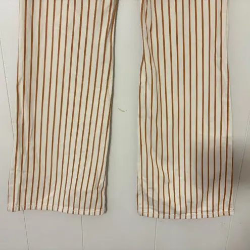 Anthropologie Kellie Striped Wide Leg Flare Jeans Women’s Retro Pants Size 25 Brown