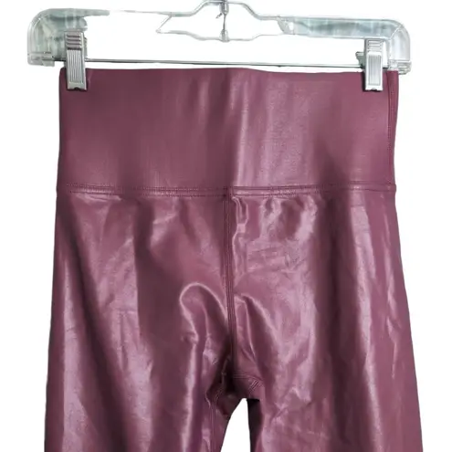 CARBON38 Mauve High Waisted Shiny Sleek Liquid Leggings S Pink