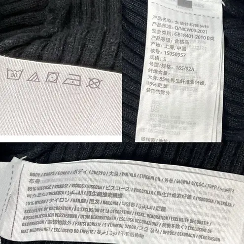 Abercrombie & Fitch  Twist Front Ribbed Tank Sweater Cropped Black SMALL Y2k Goth