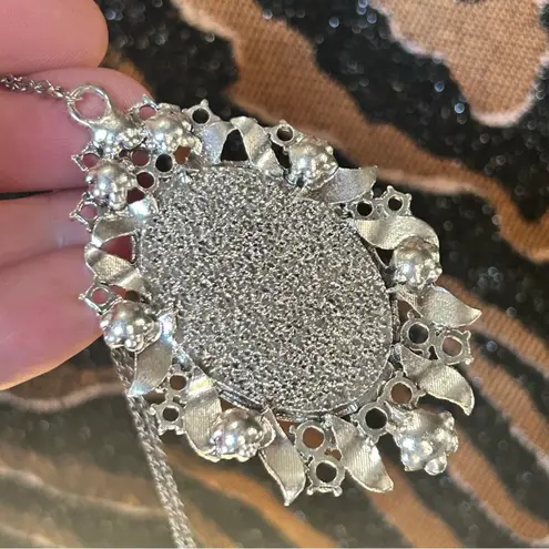 Handmade Handcrafted vintage high dome Victorian lady cameo pendant on chain necklace