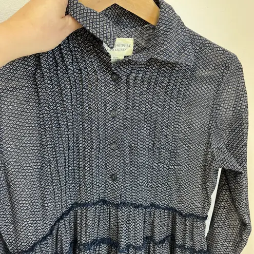 Denim & Supply Ralph Lauren Tiered Long Sleeve Collared Boho Mini Dress XS