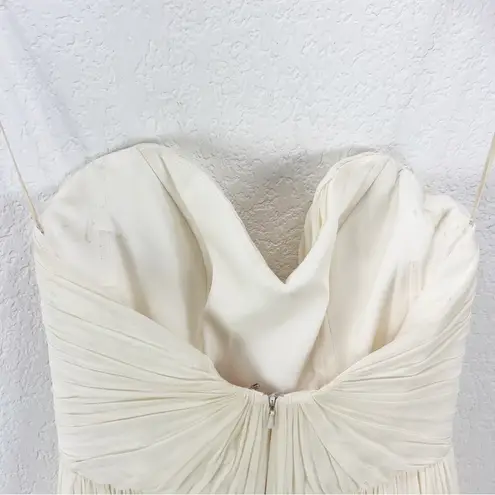 Hayley Paige Occasions Hayley Paige Silk Chiffon Wedding Bridal Gown Strapless Ivory Size 4