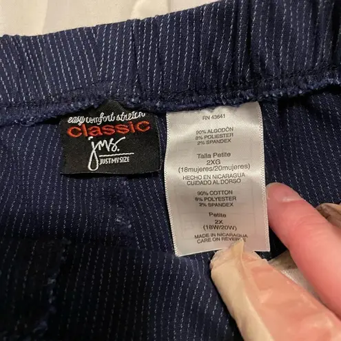 Easy Comfort Classic Jeans Railroad Stripe Petite 2X Blue Size undefined