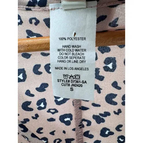 Pink Animal Print‎ Mini Dress Small Sleeveless Soft Knit Cheetah Y2K Casual