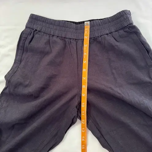 Babaton The Group Navy Linen Blend Wide Leg Pant Elastic Waist Pocket Size XS