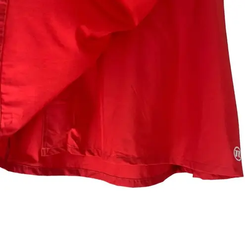 Novara Size Medium Wrap Skirt Red Stretch Buckle Hook Loop Closure Womens