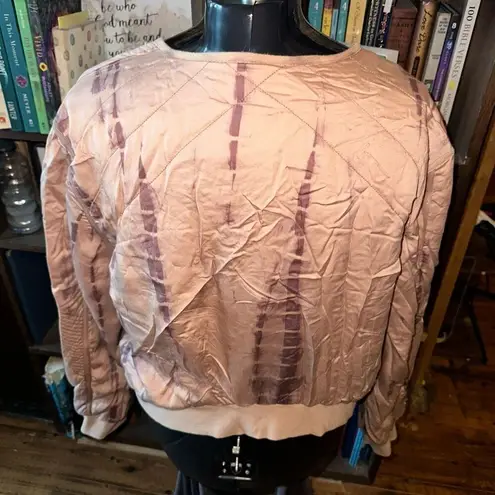Anthropologie Marrakech tie dye L pink tan bomber jacket Size L