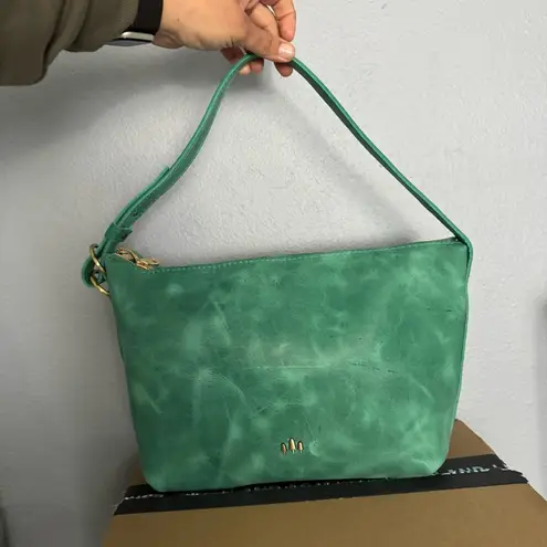 Portland Leather Large Slouchy Shoulder Bag in Reef Green