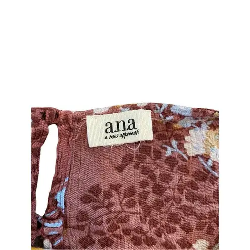 A New Approach Balloon Sleeve Floral Blouse Lightweight Buttons  Pink Size XXL