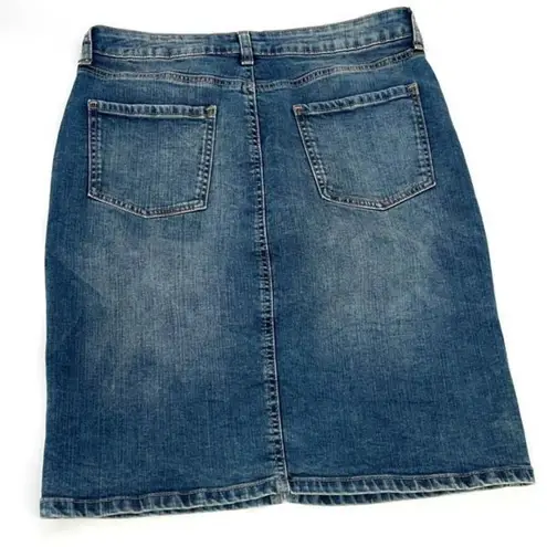 Gap  Womens Jean Skirt Distressed Straight Denim Knee Length Blue Size 6/28