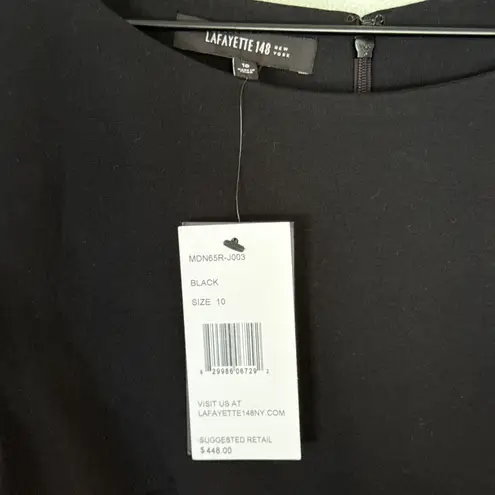 Lafayette 148 NWT Women’s Peplum Short Sleeve Midi Dress in Black Size 10