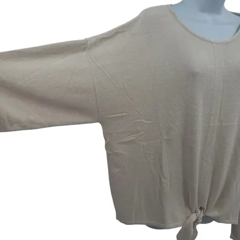Barefoot Dreams  Cozychic Ultra Light Tie-Front Pullover Top Sz 2X In Sand Dune