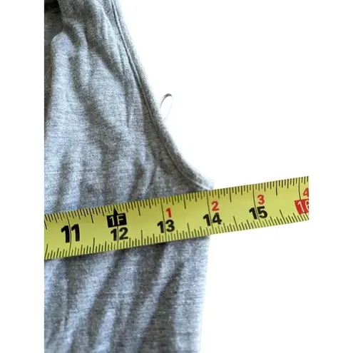 Kate & Mallory Y2K Womens Sleeveless Maxi Stretchy Dress Deep V Neck Fringe Hem Gray XS Western