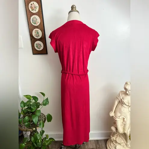 Byer California 1970s Red Terrycloth Midi Dress