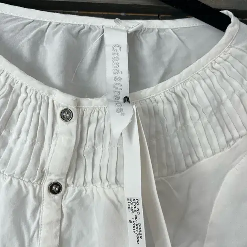 Grand & Greene White Blouse Button Down Long Sleeve Top Small