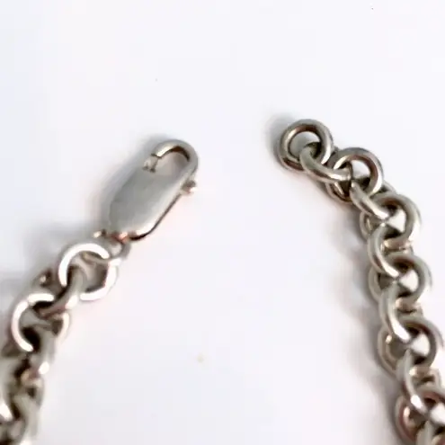 Sterling Silver Vintage Chain-link Charm Bracelet