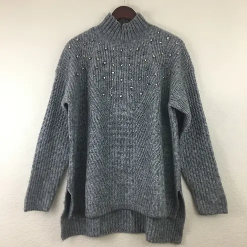 Lane Bryant  Bejeweled Neck Gray Sweater 18/20