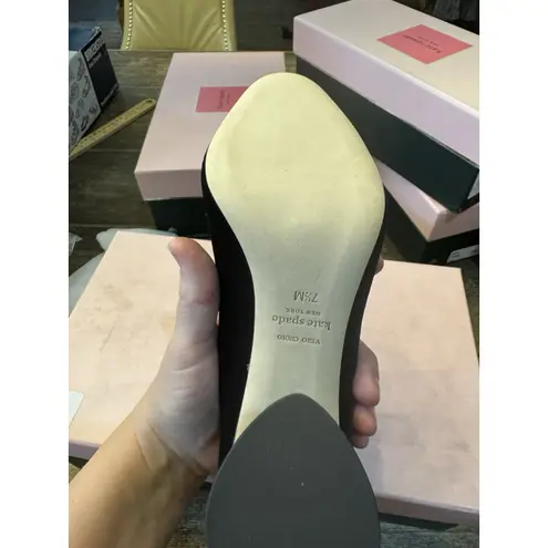 NEW Kate Spade Sybil Pumps Size 8.5 Black Velvet Heels Rhinestones