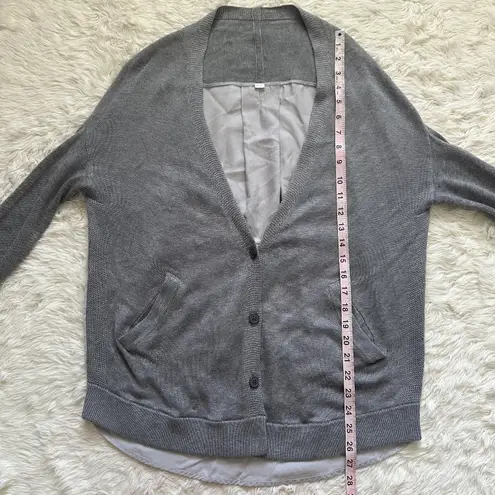 Lululemon Cardigan Sweater Cardi In The Front Button Front Heathered Medium Grey