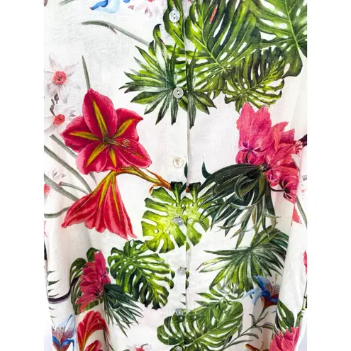 Allegra Masetti Firenze Linen Shirt Dress XL Button Resort Vacation Cruise