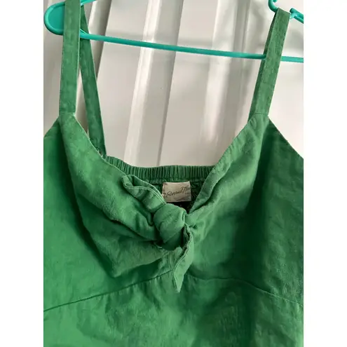 Universal Threads Universal Thread Green Sleeveless Tank Top Knot Front Smocked Blouse XL‎