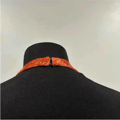 Ciré A Division of Landa Flame Orange Plunge Neck Halter Gown 16 Y2K