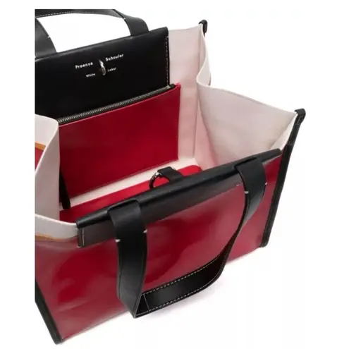 Proenza Schouler White Label Morris Large Coated Canvas Tote in Red, New w/Tag