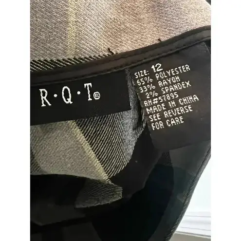 R.Q.T. Pencil skirt turquoise grey plaid size 12 Gray