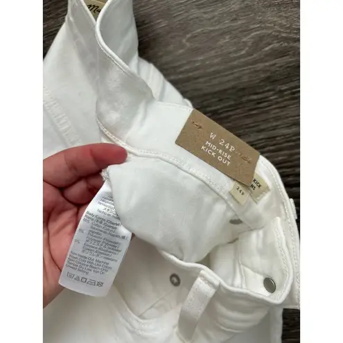 Madewell NWT  Mid-Rise Kick Out Crop Jeans In Pure White Size 24P