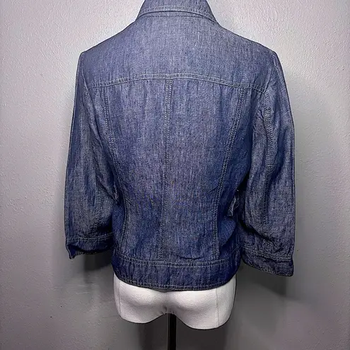 Kasper Denim Button-Up Women's Jacket Business Casual Minimalist Versatile Sz 4 - Image 2