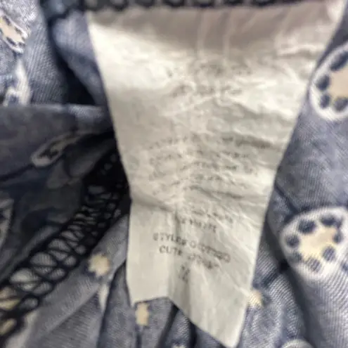 Kaileigh Azaria Navy Faux Wrap Geometric Print Dress