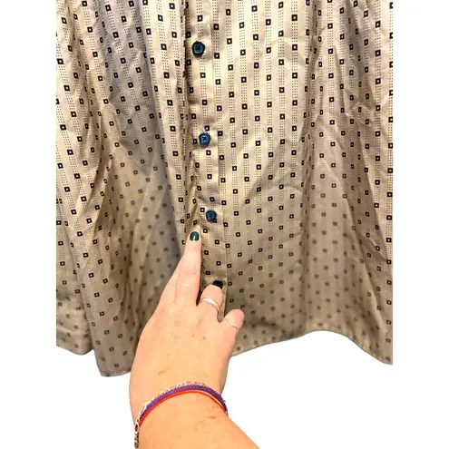 High Profile Vintage Button Down Blouse Beige Size 20W 80โs Neutral Career Glam Tan