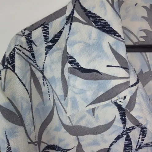 Laura Scott  24W Blue Gray Aloha Shirt Top Plus