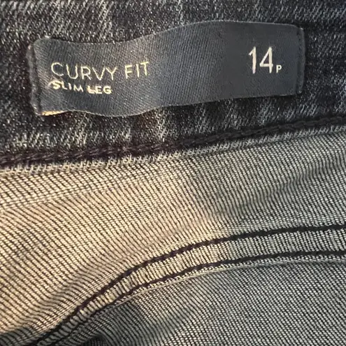J Jill Denim Curvy Fit Slim Leg Jeans Size 14P Crop Stretch Medium Wash Blue