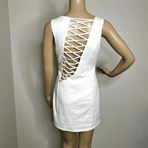 Ark & Co. White Caged Open Back Strappy Mini Dress