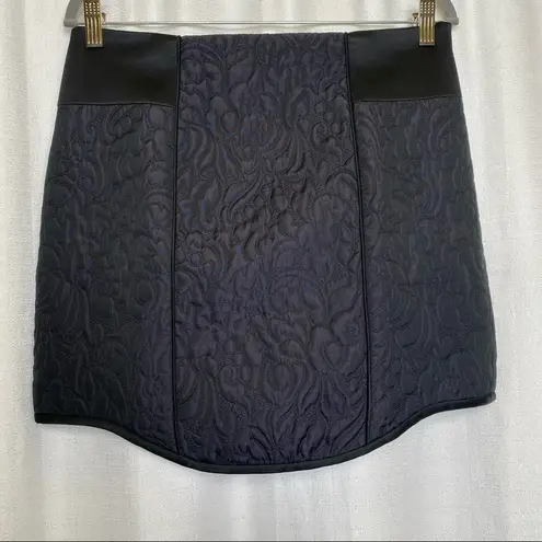 Tibi Katrin Paneled Matelassé Mini Skirt in Black Size 10 Net-A-Porter New