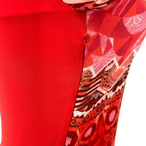Desigual Mandala Red Cap Sleeve Printed Dress Size 36 Size XS