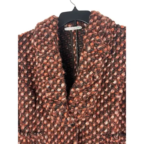 Blugayà Made in Italy Wool Blend Bouclé Textured Blazer Black Orange Women’s 10