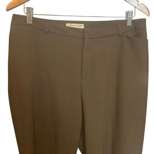 Coldwater Creek Women Natural Fit Pants 12 Brown Straight Leg Minimal Office