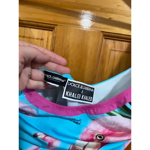 Dolce & Gabbana x DJ Khaled One Piece Swimsuit Flamingo Print NWOT No Size Tag