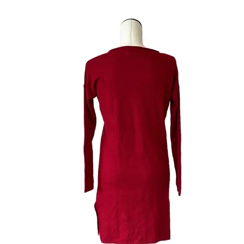 ZARA NWOT  Boat Neck Long Sleeve Super Soft Midi Dress Stretch Red Medium