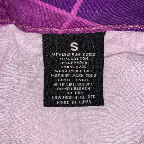 American Bazi purple checkered flare pants size Small