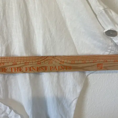 Tempo Paris Jacket Womens Small Medium White Linen Hooded Button Front Italy