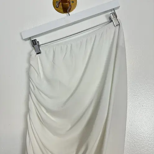 Norma Kamali Diana Ruched Skirt in White Size Medium