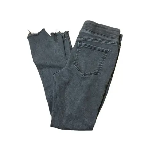 Old Navy  Rockstar Jeggings Black Jeans Pull On Distressed Raw Hem Sz 4