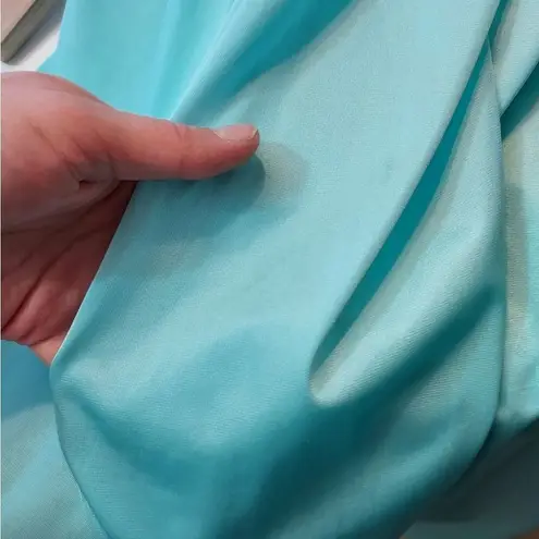 Vanity Fair Vintage 70's Light Turquoise Blue Button Lace Nightgown Pajama Dress - Image 6