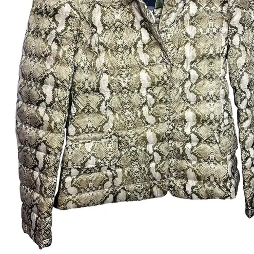 ANORAK NWT Green Gold Snakeskin Duck Down Blend Puffer Jacket Small