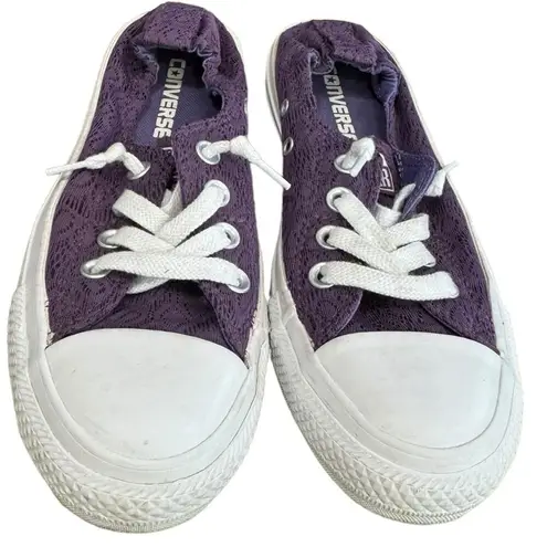 Converse  CTAS Purple lace slip on shoreline sneakers Size 6