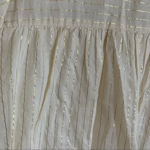 VERO MODA AWARE O-Neck Tunic Dress Cream Lagenlook Casual Stripe Boho Large