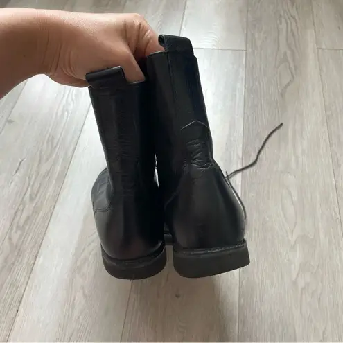 Rockport Leather Boots lace up womens Black (size 7.5) vibram morflex combat